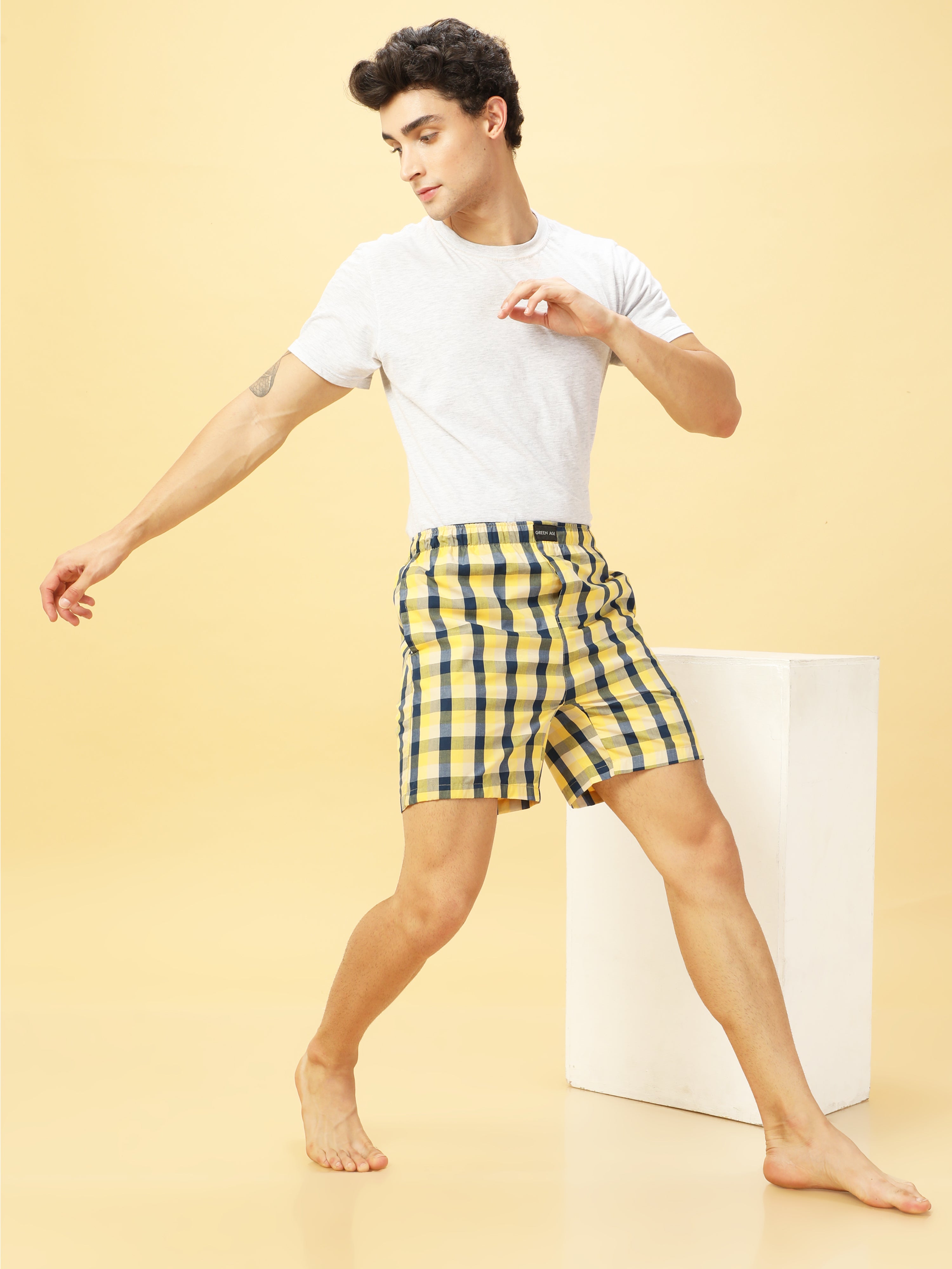 Pump! Recharge Boxer - S Navy, Yellow, White at  Men's Clothing store